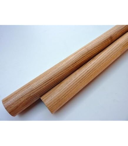 Amazon | 丸棒 木材 手すり タモ クリア塗装 長さ990mm 直径35mm 4本